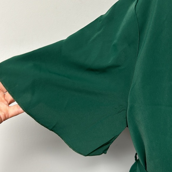 Women's Dress Sleeve Layer Hem Belted Short Dress V Neck Wrap A-Line Casual 2XL - Picture 4 of 11